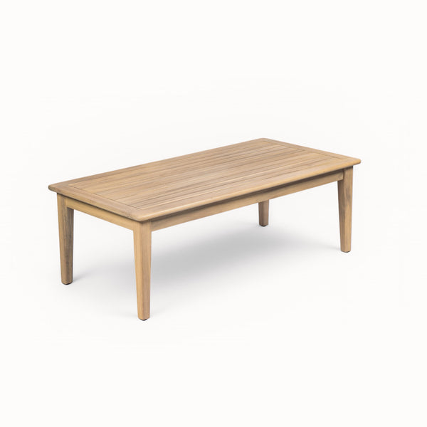 English Elm Christopher Knight Home® - Outdoor Acacia Wood Loveseat with Coffee Table — Light Teak Frame, Beige Water-Resistant Cushions, Slat Design and Durable Hardwood Finish N772P247683L