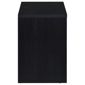 English Elm Geary Black 2-Drawer Nightstand with LED Light, Dual Outlet USB-A & USB-C Charging, Compact Wood- Grain B062P375557
