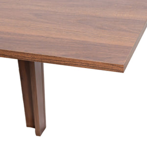 English Elm Dining Extendable Table 106.5" Large Melamine Woodgrain Top, Sturdy 110lb Capacity for Family Meals Walnut W331S00180