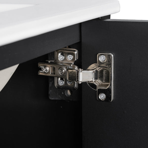 English Elm 20 Inch Bathroom Vanity with Ceramic Sink, Soft-Close Door, Adjustable Shelf, Smart Storage Organizing Design Black N729P299505B