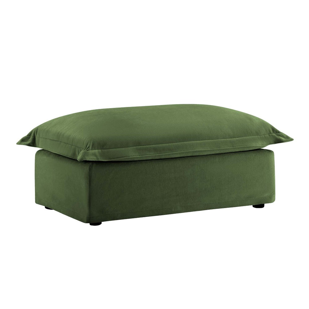 English Elm Koala Chenille Ottoman Plush High Density Foam Seating with Washable Cover W3041P240138
