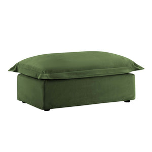 English Elm Koala Chenille Ottoman Plush High Density Foam Seating with Washable Cover W3041P240138