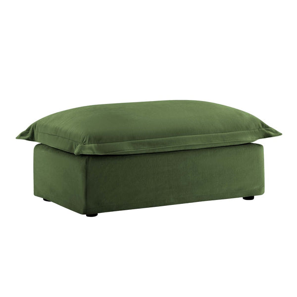 English Elm Koala Chenille Ottoman Plush High Density Foam Seating with Washable Cover W3041P240138