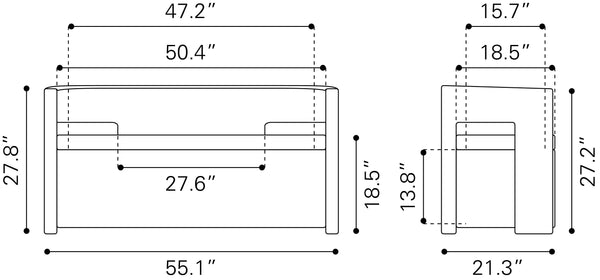 Papua Storage Bench Gray 109994 Zuo Modern