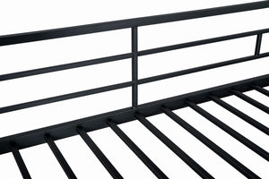 English Elm Triple Triple Twin Bunk Bed Contemporary Metal Frame with Attached Side Ladders Durable Design Black 80 L x 14 W x 7 H B2741S00303