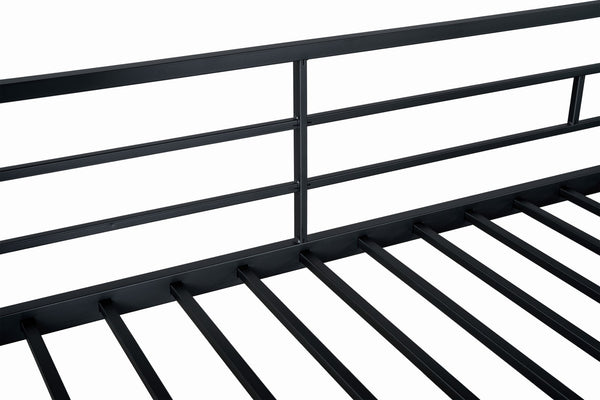 English Elm Triple Triple Twin Bunk Bed Contemporary Metal Frame with Attached Side Ladders Durable Design Black 80 L x 14 W x 7 H B2741S00303