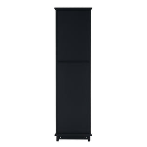 English Elm 63" Tall Bathroom Vanity Cabinet with Glass Doors, Two Drawers and Adjustable Shelves for Stylish Storage Black N729P171305B