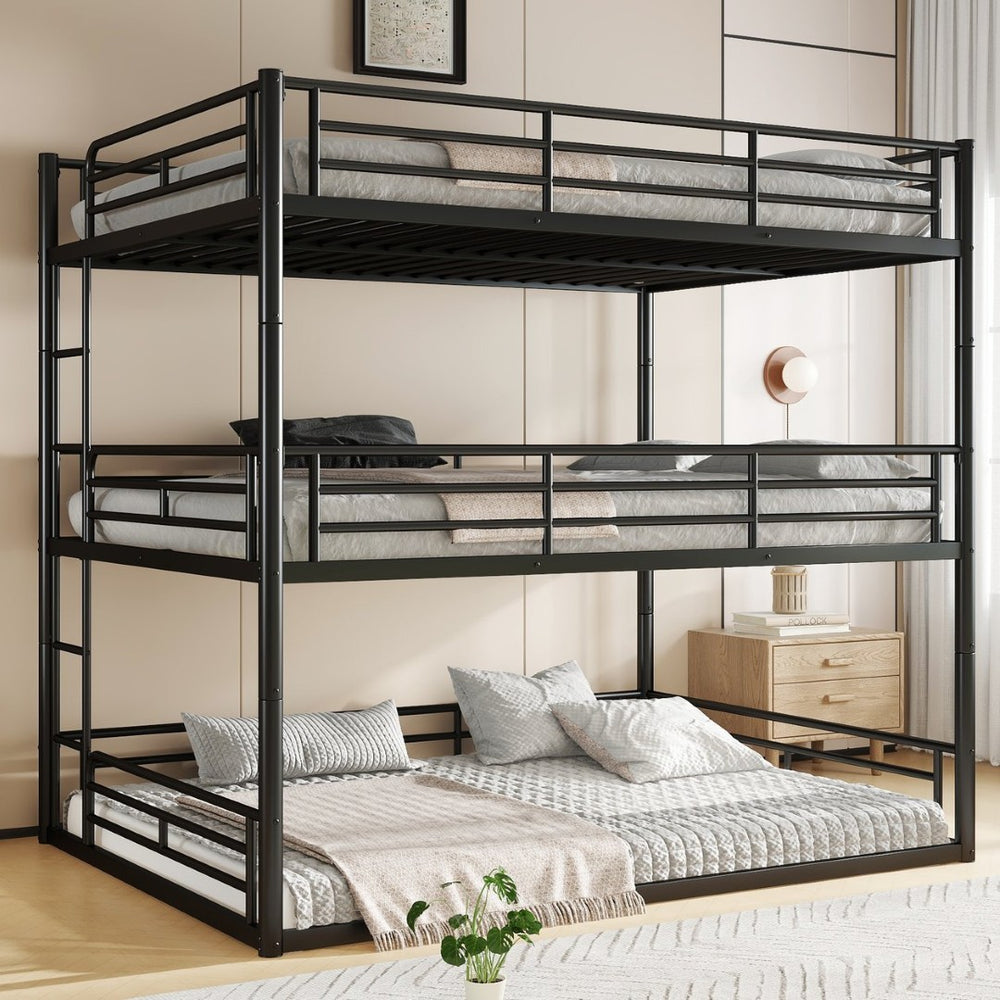 English Elm Twin Xl Solid Pine Loft Bed with Built-in Led Lighting and Storage Shelves Black W1580S00582