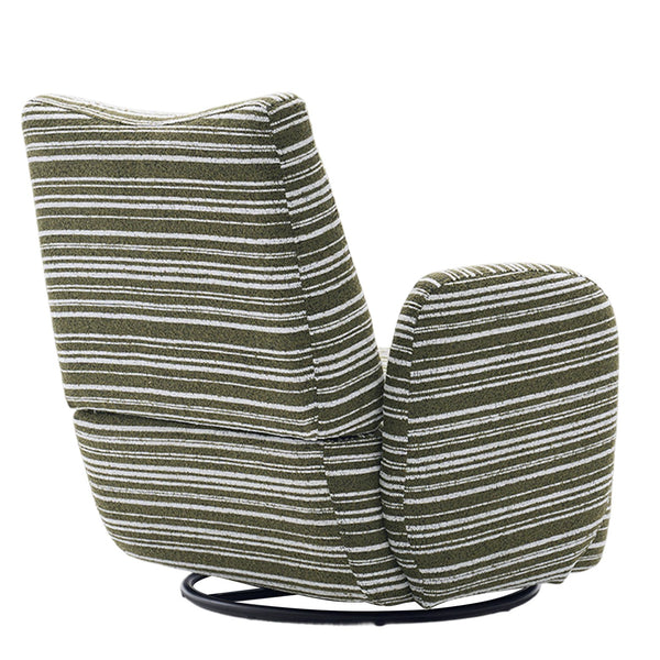 English Elm Modern 360° Swivel Boucle Armchair with High-Resilience Sponge, 550lb Capacity, Cozy Lounge Accent Chair Olive Green W395P355490