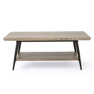 English Elm Christopher Knight Home® - COFFEE Mid-Century Two-Tier Wood Finish Table in Canyon Gray with Lower Shelf & Powder-Coated Legs 59447.00
