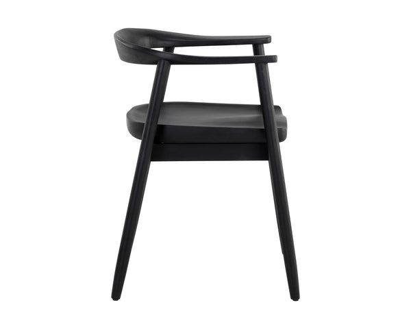 Sunpan Jeremy Mid-Century Dining Armchair - Exquisite Acacia Wood Craftsmanship for Timeless Elegance Black