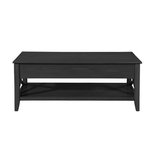 English Elm Christopher Knight Home® - COFFEE Lift-Top Farmhouse Coffee Table with Hidden Storage, X-Side Supports, Veneer Finish, Rustic Elegance Black 64520.00BLK