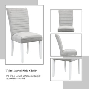 English Elm Elizaveta Gray Velvet & White High-Gloss Side Chair Set of 2 with Cushioned D20 Foam, 220lb Capacity B2726P288749