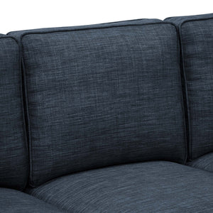 English Elm Harbor 78" Linen Blend Sofa in Blue with Solid Wood Legs, Rolled Arms, Nailhead Trim, Plush Cushions B343S00004