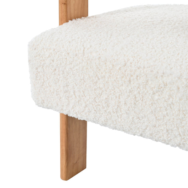English Elm Christopher Knight Home® - Mid-Century Teddy Boucle Barrel Accent Chair with Solid Wood Frame, Plush Upholstery for Dining Room Comfort and Style N765P183819W