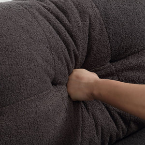 English Elm Cloud Style Sofa - Plush Teddy Velvet 2-Seater Couch For Cozy Living Room & Apartment Spaces W2705S00001-GIGA