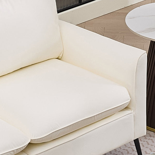 English Elm Ts Cat Paw Faux Leather Accent Chair Nordic Retro Single Seat for Bedroom Lounge Cream White W2311P457722