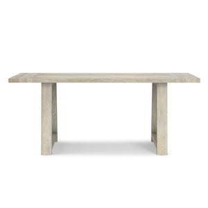 English Elm Whitley Solid Mango Wood Farmhouse Dining Table Trestle Base Seats Six White B136P420748