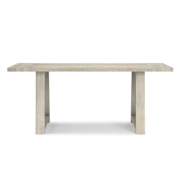 English Elm Whitley Solid Mango Wood Farmhouse Dining Table Trestle Base Seats Six White B136P420748