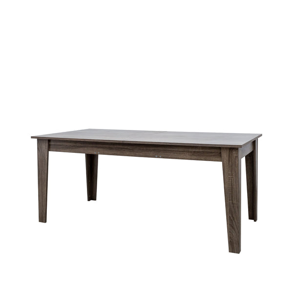 English Elm Dining Extendable Table 106.5" Long Family Dining Table for Small Spaces Melamine Woodgrain Top Dark Oak W331S00176