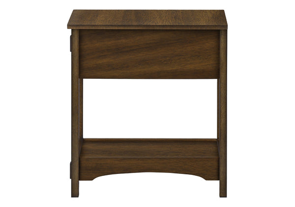 English Elm Accent Transitional Side Table with Drawer and Cabinet, Coastal Washed Grey Veneer, 25" High Compact Nightstand Walnut 27 L x 15 W x 8 H B2710P219465