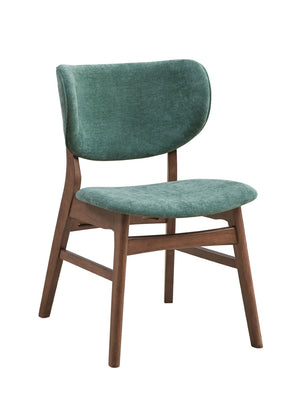 English Elm Green and Walnut Padded Side Chair (Set Of 2)