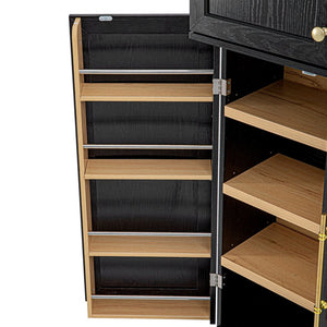 English Elm K&k Farmhouse Pantry Cabinet Tall Freestanding Kitchen Storage with Drawers Shelves Black N707P356569B