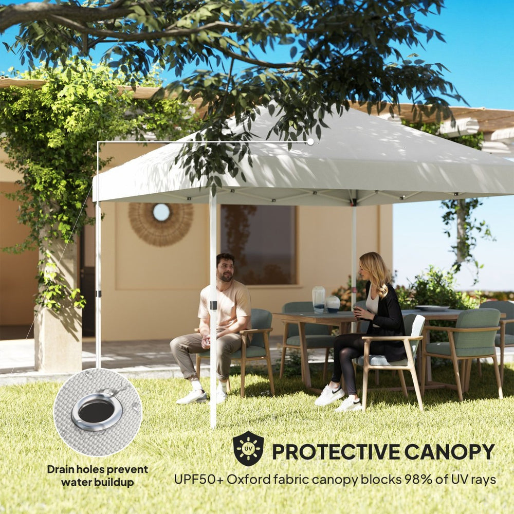 English Elm Outsunny 10x10 Pop up Canopy Uv50 Oxford Roof Adjustable Legs Wheeled Bag W2225P485603