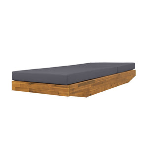 English Elm Boat-shape Acacia Wood Outdoor Chaise Lounge Slatted Teak Finish Poolside Recliner N770P380117T_65429.00CUSHDGRY