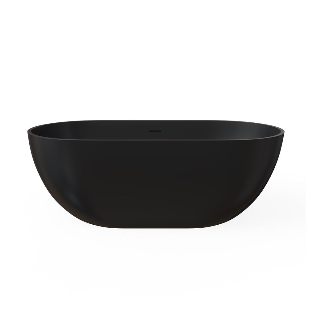 English Elm 59 Inch Freestanding Stone Resin Soaking Tub Sculptural Matte Spa Bath Design T3785P353962