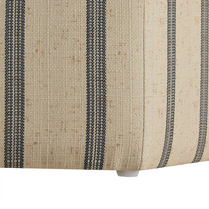 JLA Home Martha Stewart - Accent Ellen Hexagonal Ottoman for Martha Stewart Bedford Collection — Neutral Printed Stripe, Sturdy Seating MT101-0013