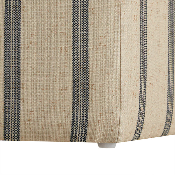JLA Home Martha Stewart - Accent Ellen Hexagonal Ottoman for Martha Stewart Bedford Collection — Neutral Printed Stripe, Sturdy Seating MT101-0013