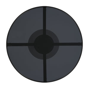 English Elm Modern Round Accent Table Marble Laminate Top Matte Black Iron Base Living Room N770P412286B