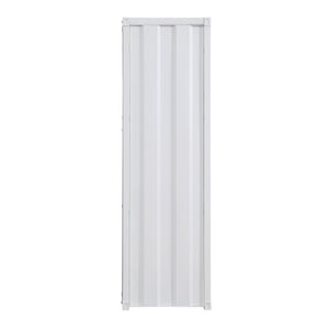 English Elm White Industrial Wardrobe with Full-Length Container Lock, Metal Shelf & Rod, Secure Modern Storage B062P185726