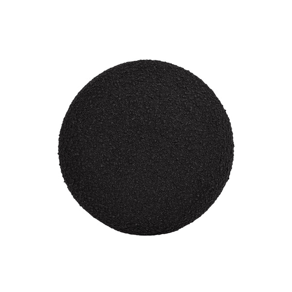 English Elm Jennifer Taylor Home - Fuji Cozy 15" Mushroom Footstool Ottoman in Ebony Bouclé Sherpa, Supportive Foam & Wood Frame (200 lb) Black B2719P238425