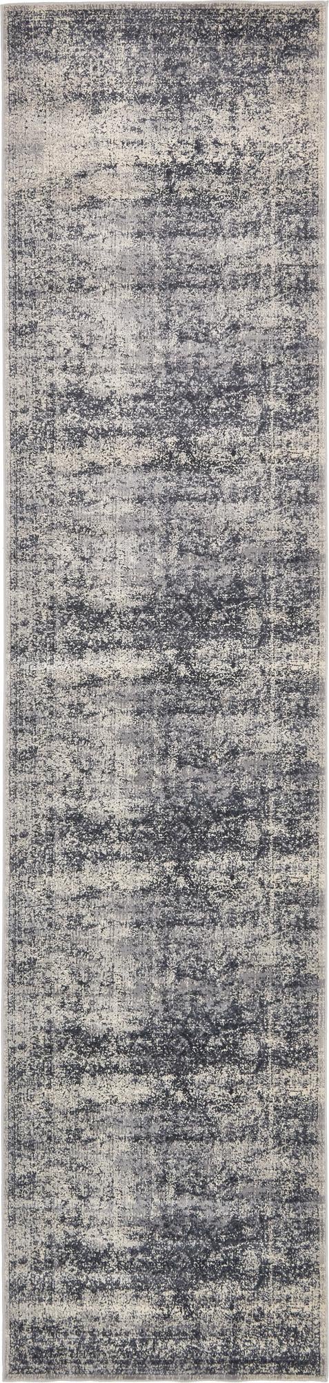 Unique Loom Chateau Jefferson Machine Made Border Rug Blue Gray, Beige/Gray 3' 0" x 13' 1"