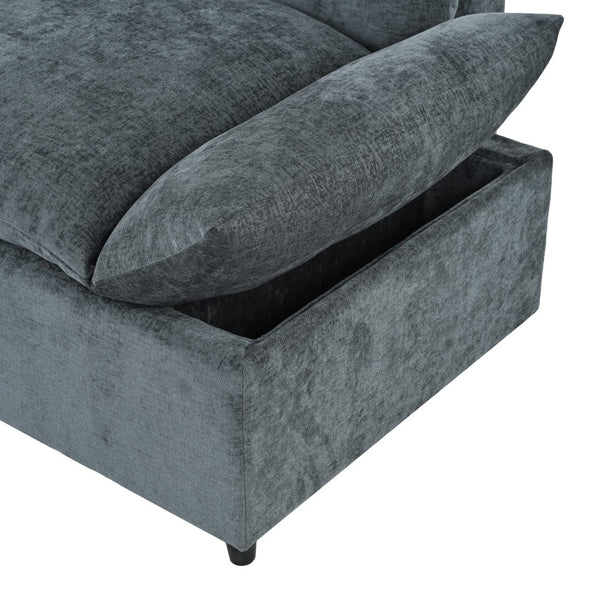 English Elm [not Sold Separately] Deep Gray Modular Sectional with Storage and Overstuffed Cushions N767P234457R