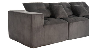English Elm 101" Modular Cloud Sectional Corduroy Upholstered Sofa Reversible Chaise Living Room Gray W1170S00056
