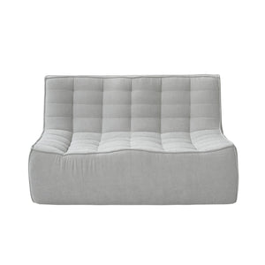 English Elm Caterpillar Classic Armless 2-Seater Floor Sofa - Cozy Waffle-Tufted Light Grey Loveseat For All Spaces B341P321113