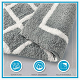 Madison Park Bittman Modern/Contemporary Reversible High Pile Tufted Microfiber Bath Rug MP72-5668 Aqua