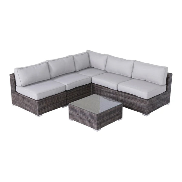 English Elm Fully Assembled Wicker 4-Person Outdoor Seating Set With Plush Cushions For Stylish Comfort B120S00039