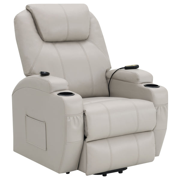 English Elm Selwyn Champagne Power Lift Massage Recliner with Heat, Faux Leather Upholstery & Smooth Recline (98) B062P375531