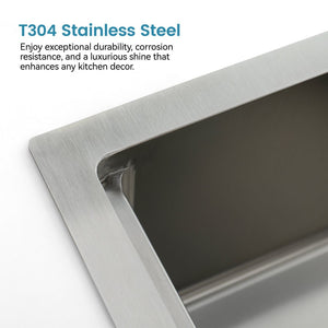 English Elm Stainless Steel Single Bowl Drop-in Kitchen Sink with Cutting Board and Colander T3177P296188