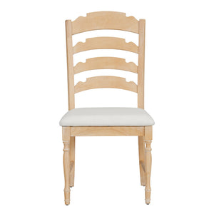 English Elm Topmax Vintage 4-Piece Upholstered Dining Chair Set - Stylish Serrated Backs & Natural Finish Comfort N717P170412A-GIGA
