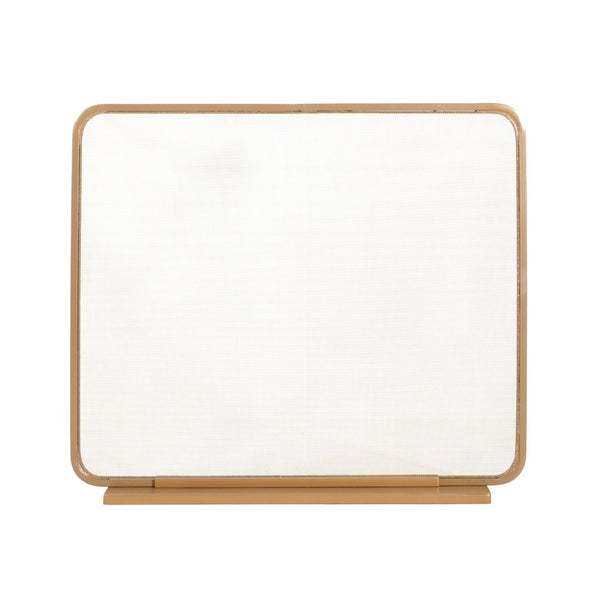 English Elm Tahlia Single Panel Iron Fireplace Screen Fine Mesh Spark Guard Modern Hearth Decor Golden N775P386922G