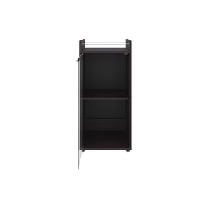 English Elm Bar Engineered Wood Bar Cabinet with Glass Door and 3 Shelves for Bottles & Glassware, Compact Design Black 35.83 L x 19.69 W x 4.72 H B097P350286