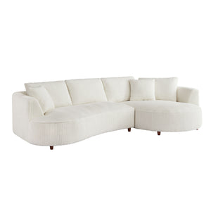 English Elm 122.04 Inch Corduroy Sectional Sofa With Right-Facing Chaise - Modern Comfort For Any Space! W876S00272