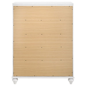 English Elm Randall Glamorous 5-Drawer Chest - Chic White Storage Solution With Crystal Hardware Accents B062P374129-GIGA