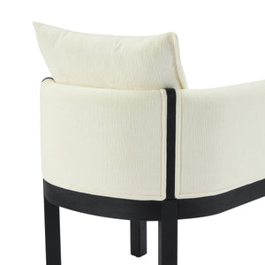 English Elm Christopher Knight Home® - Linen Upholstered Armchair Set Of 2 – Elegant White Chairs With Black Rubber Wood Legs For Modern Spaces N768P305168B