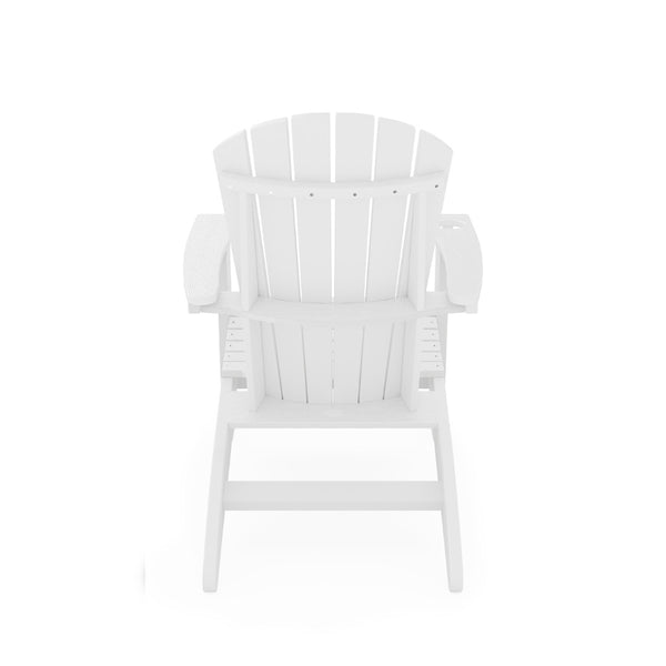 English Elm Adirondack Hdpe Poly Lumber Chair with Cup Holder for Patio Garden Poolside White B195P198765